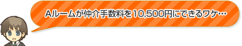 Aルームが仲介手数料を10,500円にできるワケ・・・